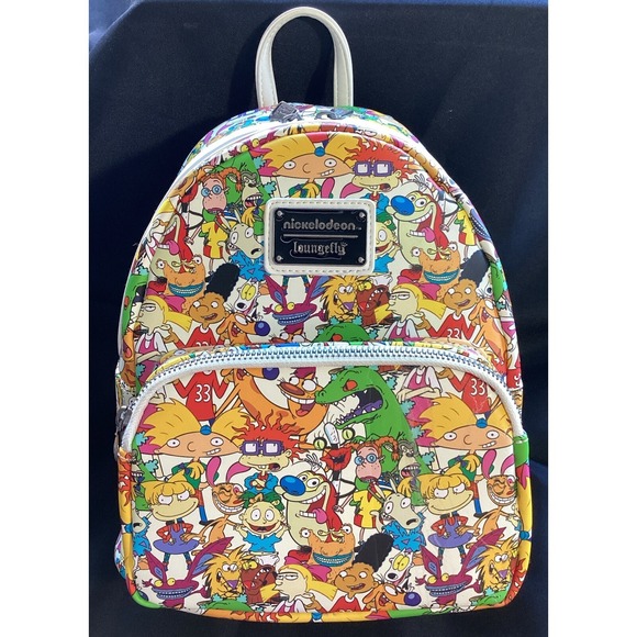 Loungefly Handbags - DAMAGED Loungefly Nickelodeon Cartoon Characters AOP Backpack NWT